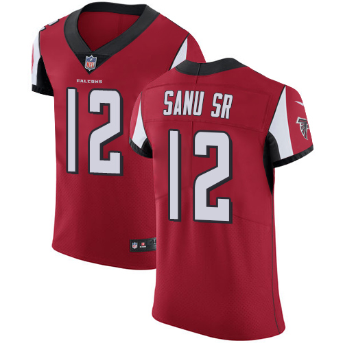 Nike Falcons #12 Mohamed Sanu Sr Red Team Color Men's Stitched NFL Vapor Untouchable Elite Jersey - Click Image to Close
